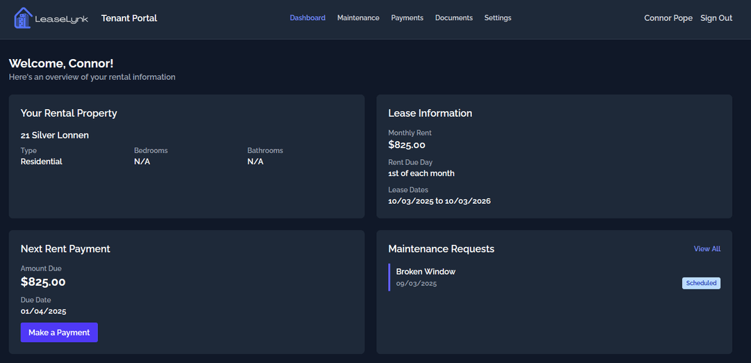 Tenant Management Portal